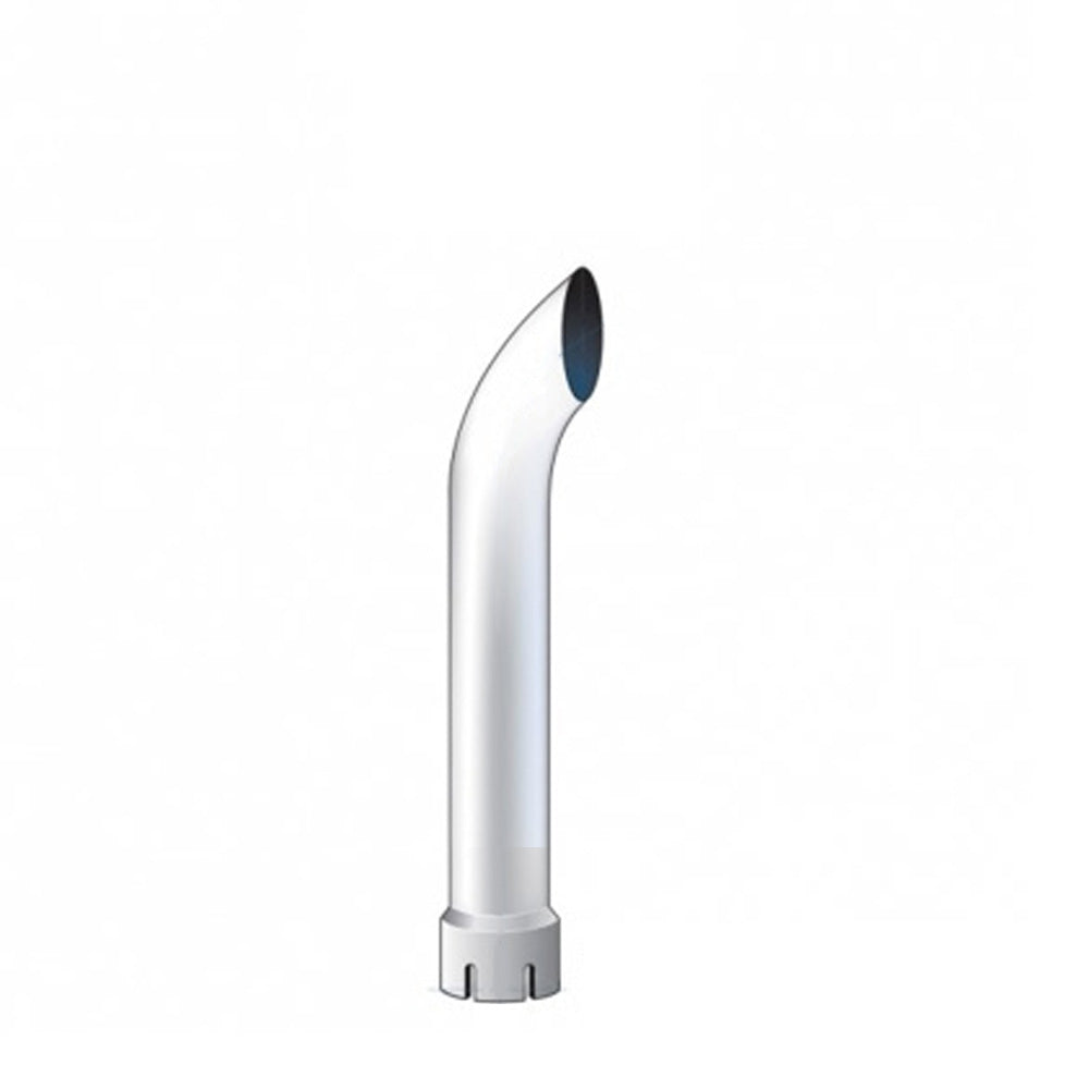 5"D x 36"L Chrome Curved Top Stack Expanded End