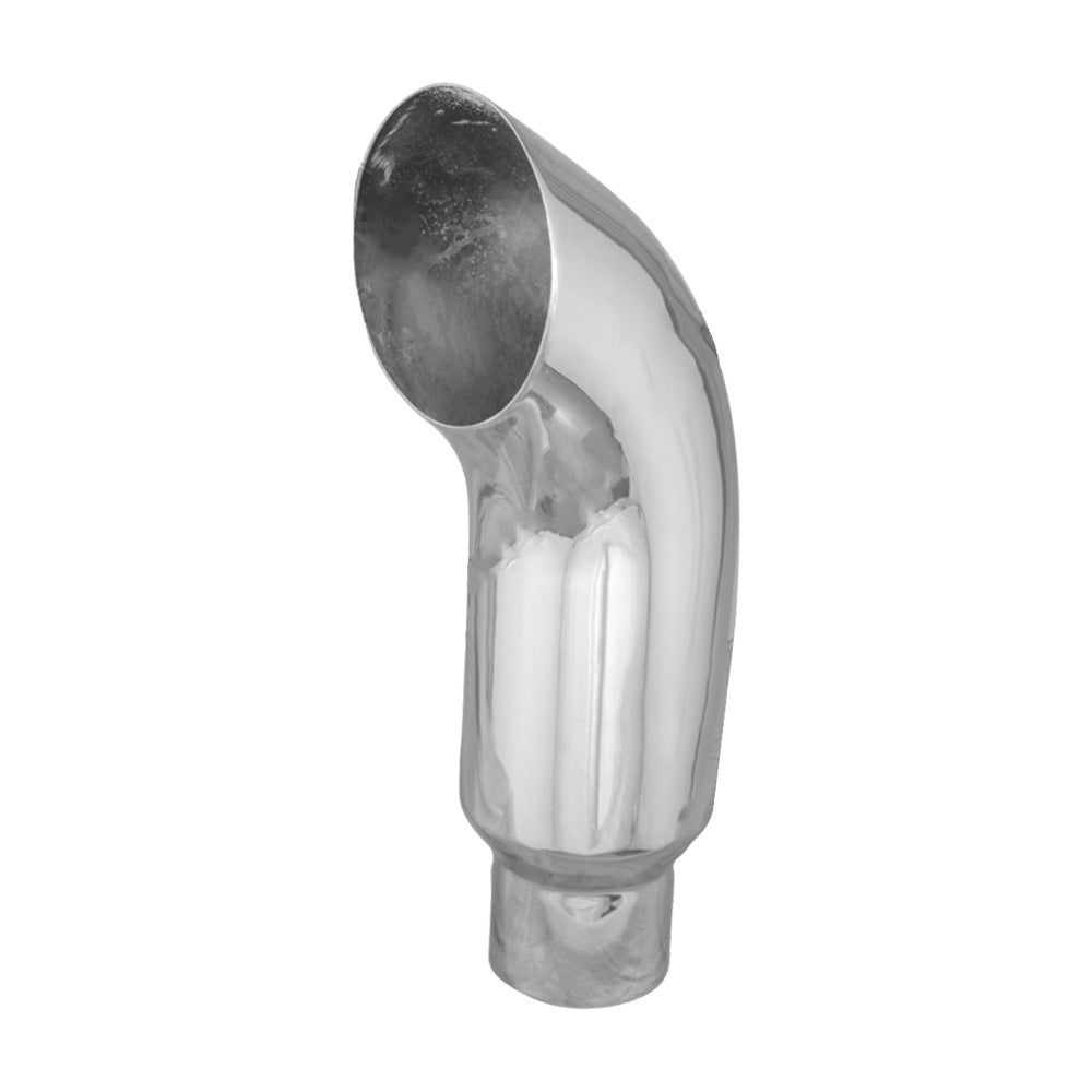 7"-5"D x 24"L Chrome Curve Top Stack Plain End