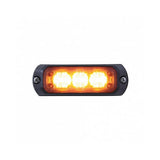 4" Amber 3 LED Mini Warning Light with Clear Lens