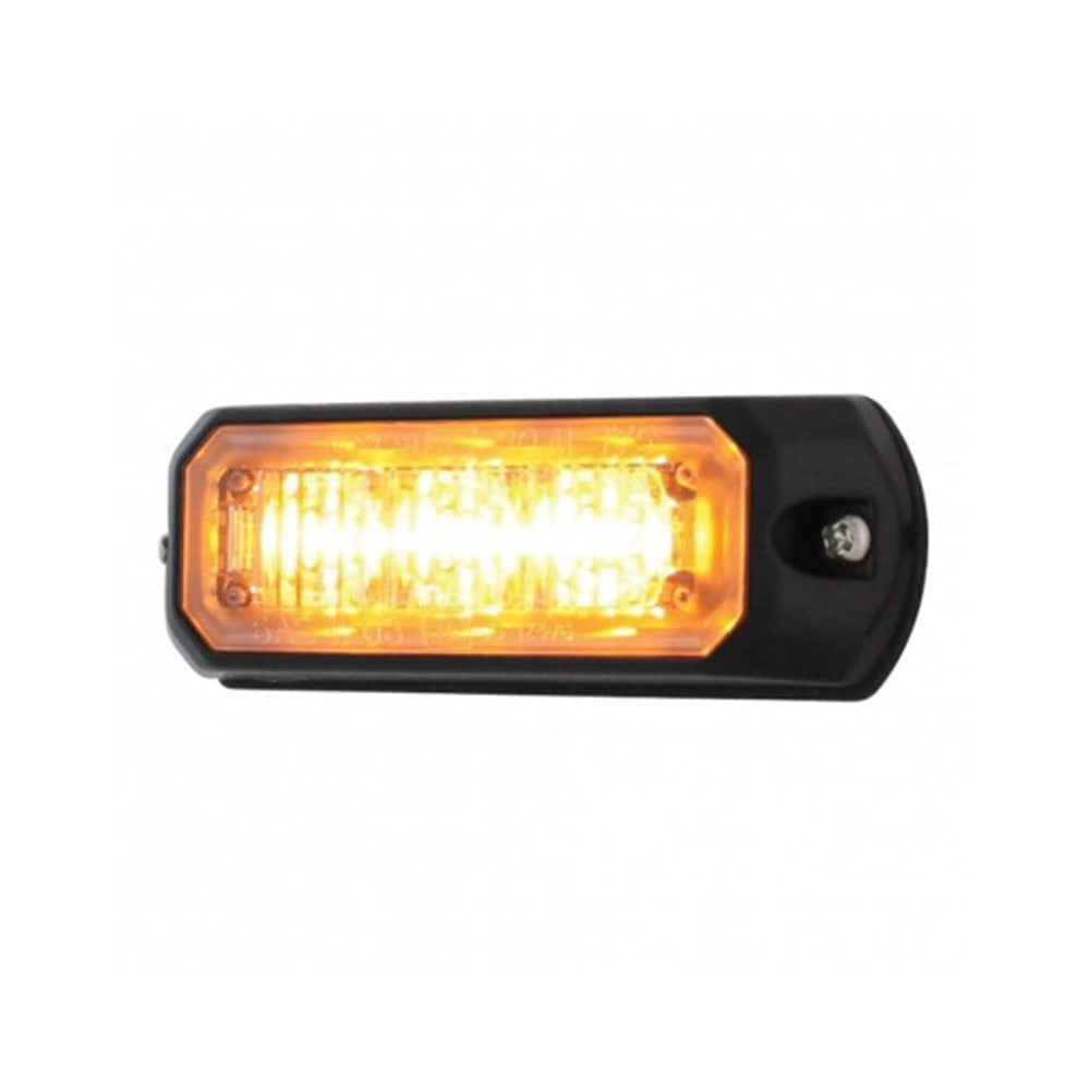4" Amber 3 LED Mini Warning Light with Clear Lens