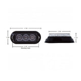4" Amber 3 LED Mini Warning Light with Clear Lens