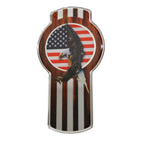 Kenworth Eagle Flag Emblem with Wood Background