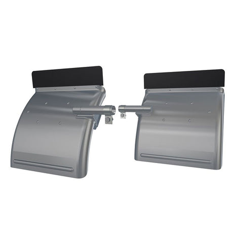 Stainless steel aero slipper quarter fenders with top flap