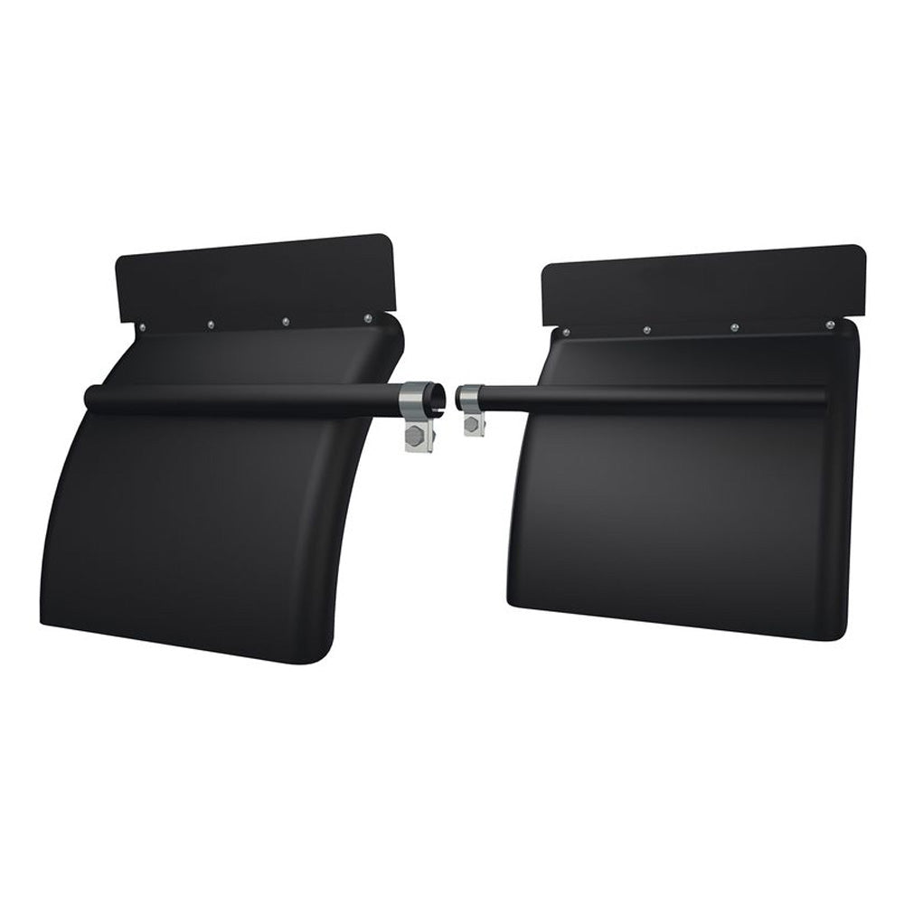 Black Poly Cross Tube Quarter Fender with Top Flaps