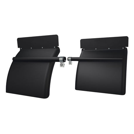 Black poly cross tube quarter fender with top flaps