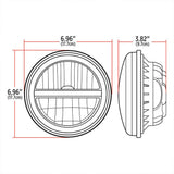7" Heated LED Reflector Headlight with Glow Position LED Accent, High & Low Beam