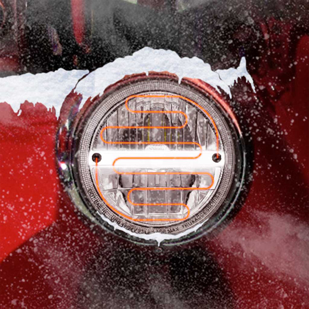 7" Heated LED Reflector Headlight with Glow Position LED Accent, High & Low Beam