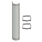 48" Stainless Heatshield with Circle Cutouts, Two Clamps