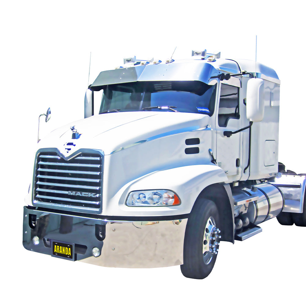 13" SS Drop Visor for 2001 & 2007 Mack Vision, Granite Day Cabs