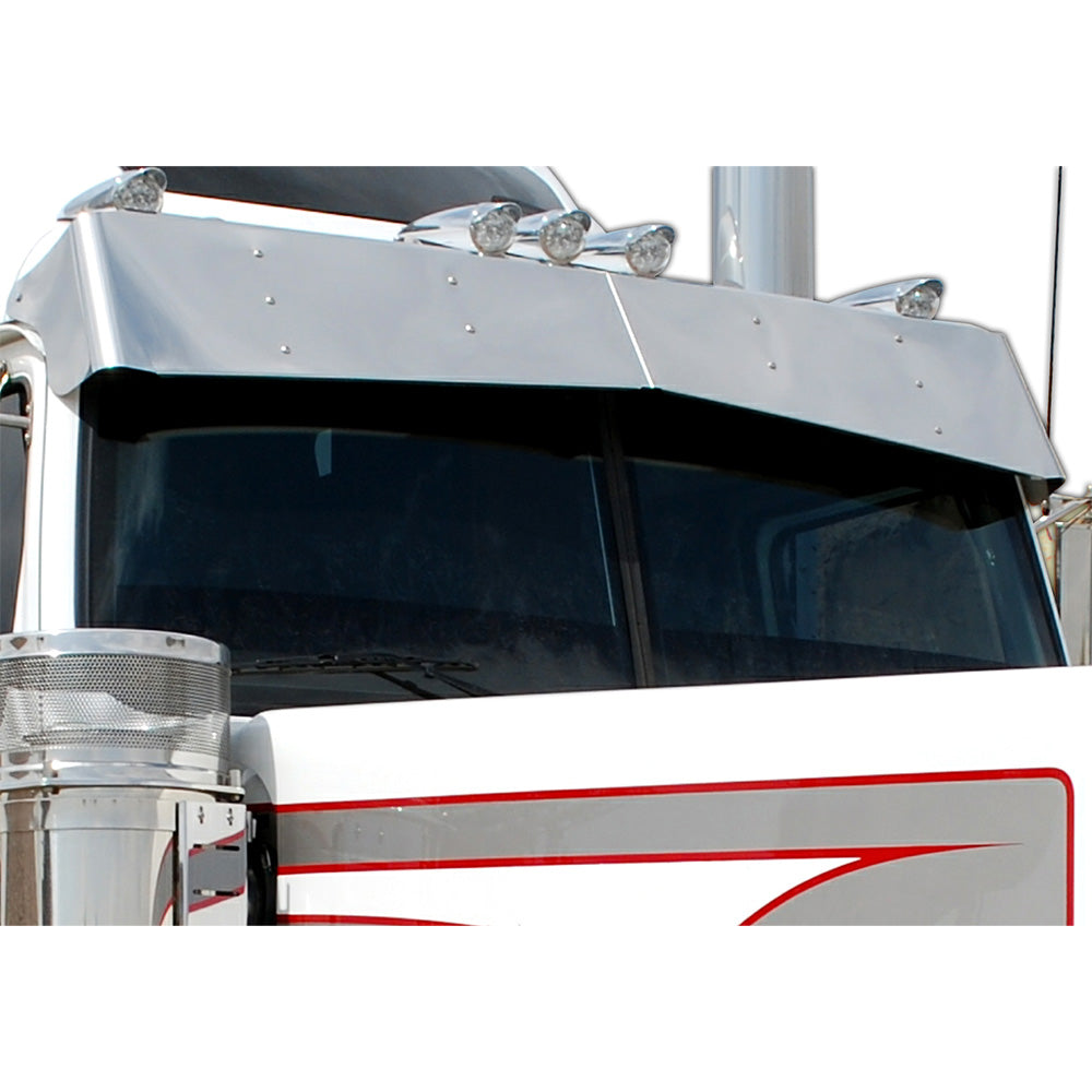 14" x 8" Stainless Steel BowTie Visor for 1997 - 2011 Western Star Stratosphere 4900