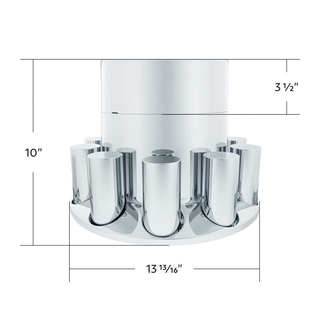 Chrome Extra Tall Flat Top Rear Axle Cover Kit