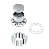 Chrome Extra Tall Flat Top Rear Axle Cover Kit
