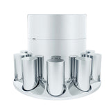 Chrome Extra Tall Flat Top Rear Axle Cover Kit