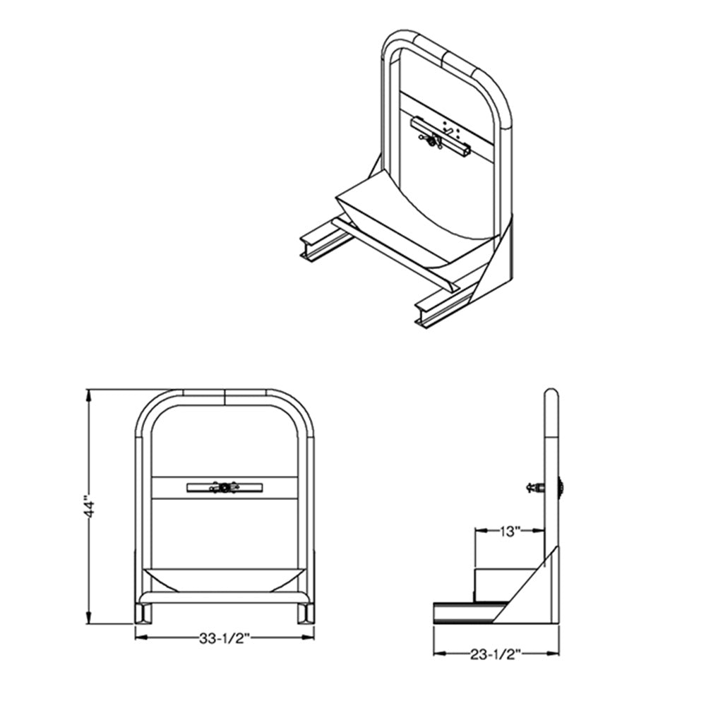 Spare Tire Carrier 22.5, 24.5 Tires 13" Tray