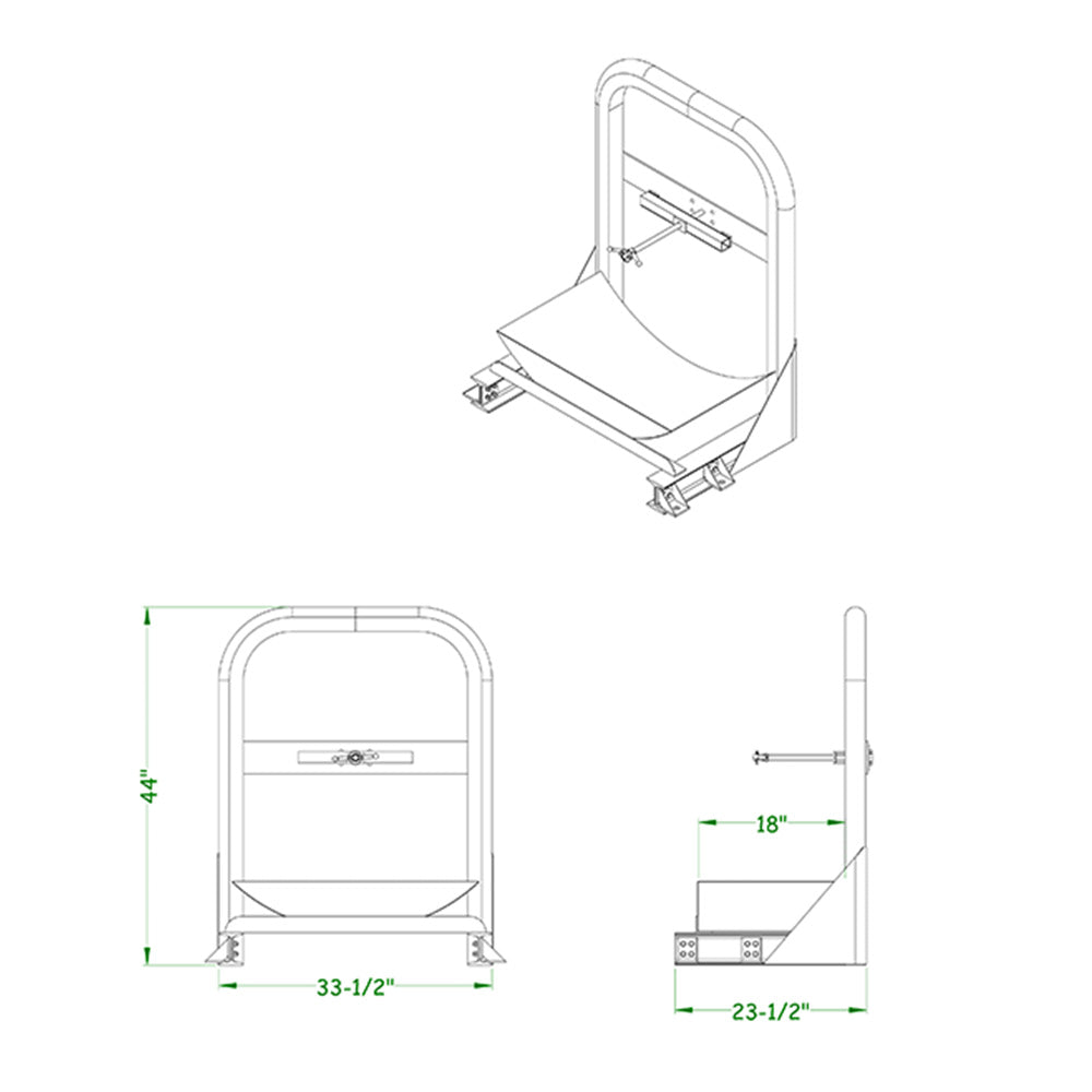 Spare Tire Carrier for Super Single Tires with 18" Tray