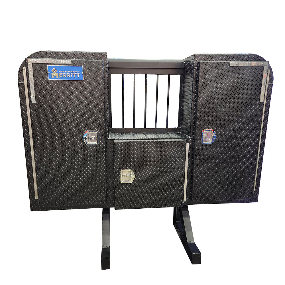 68"H x 80"L Textured Black Powder Coat Aluminum Diamond Plate Cab Rack