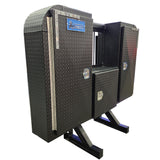 68"H x 80"L Textured Black Powder Coat Aluminum Diamond Plate Cab Rack