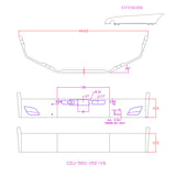 14" FL Cascadia Chrome Bumper with Fogs, Tow, Vents and Radar