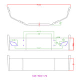 18" FL Cascadia SBA Chrome Bumper with Vent, Tow, Radar and Fog