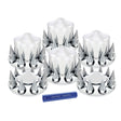 Front and rear axle pointed cover kit, 33mm spike thread on nut covers