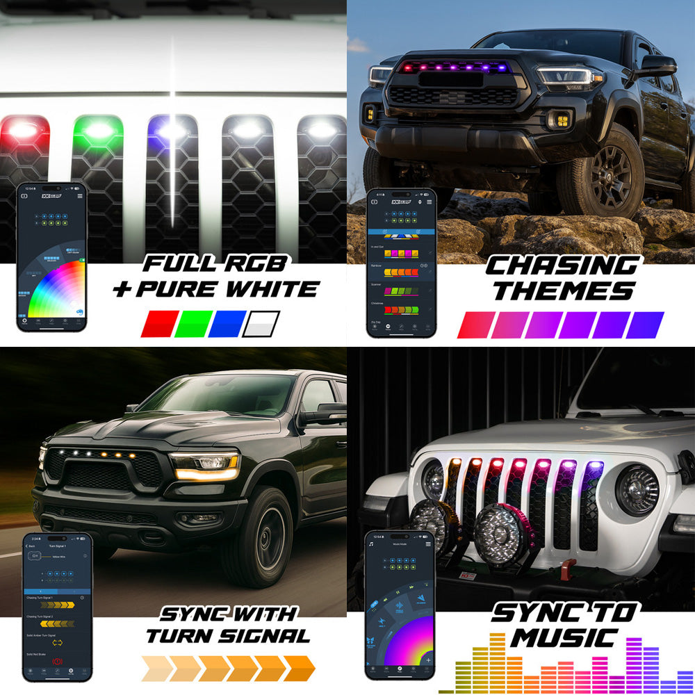 XKMax Seven Piece Grill RGB Light LED Kit