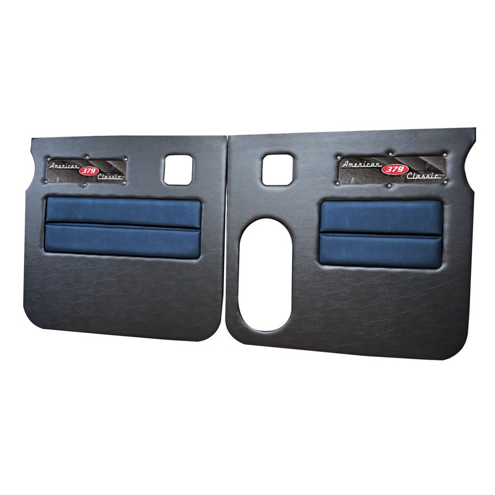 Peterbilt 379 American Classic Black Door Panel with Stainless Steel Logo