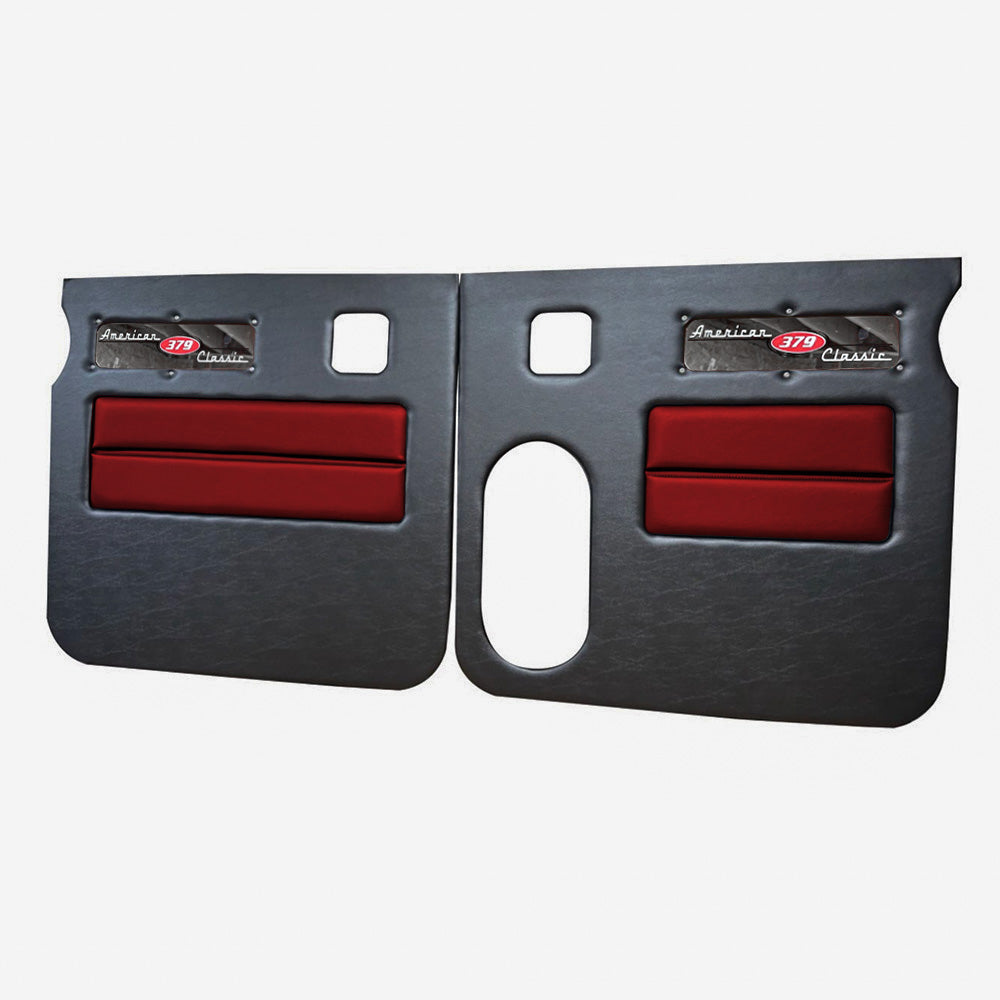 Peterbilt 379 American Classic Black Door Panel with Stainless Steel Logo