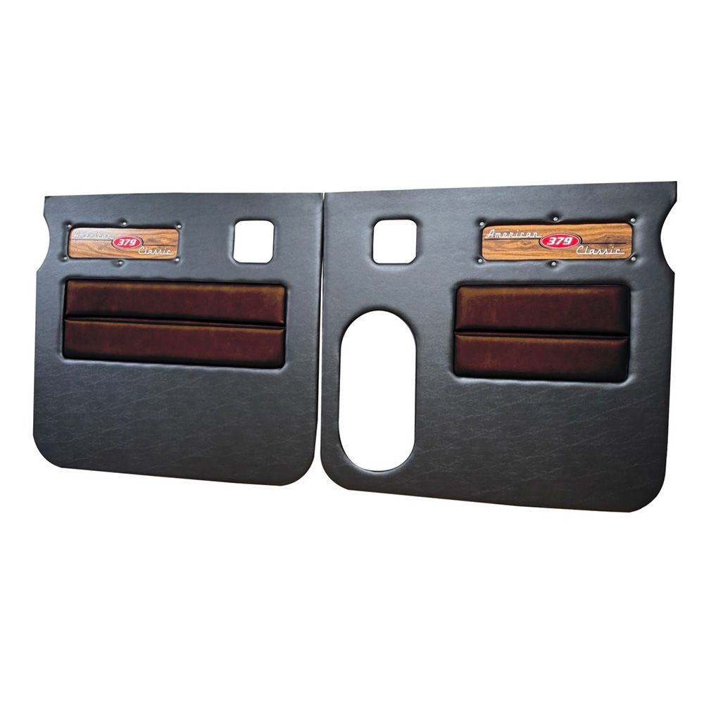 Peterbilt 379 American Classic Black Door Panel with Stainless Steel Logo