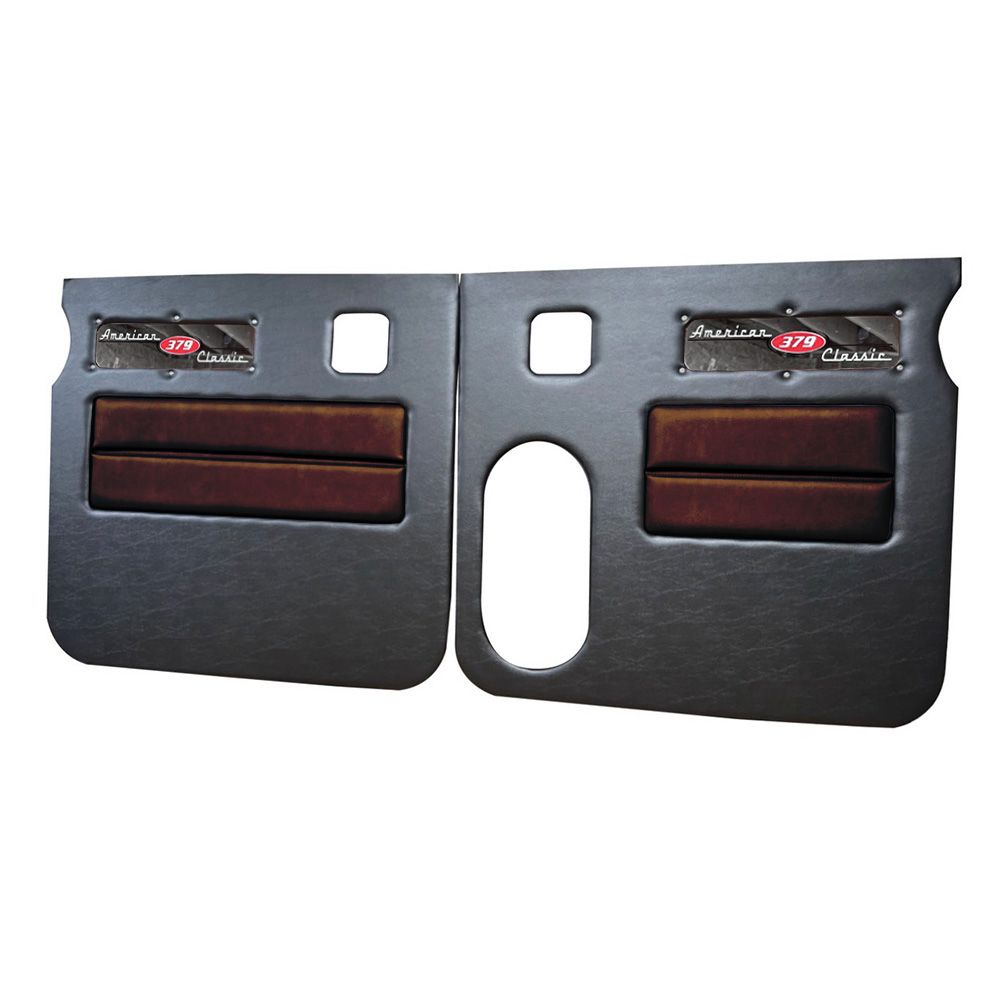 Peterbilt 379 American Classic Black Door Panel with Stainless Steel Logo