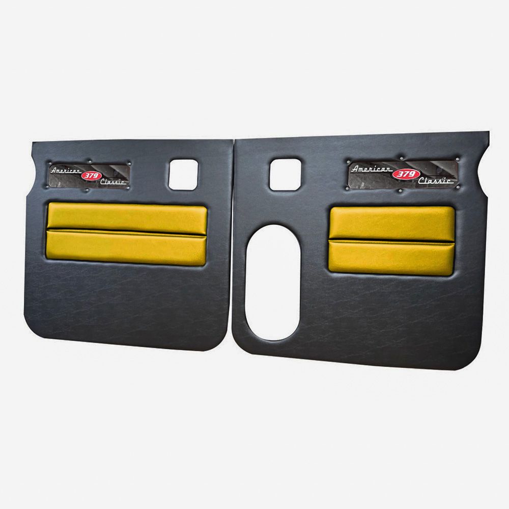 Peterbilt 379 American Classic Black Door Panel with Stainless Steel Logo