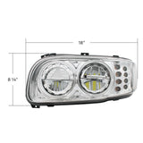 PB389, 388, 567 Chrome High Power w/ Turn, Position Light Headlight