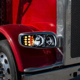 PB389, 388, 567 Black High Power w/ Turn, Position Light Headlight