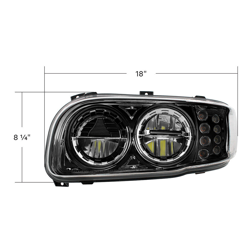 PB389, 388, 567 Black High Power w/ Turn, Position Light Headlight