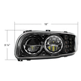 PB389, 388, 567 Black High Power w/ Turn, Position Light Headlight