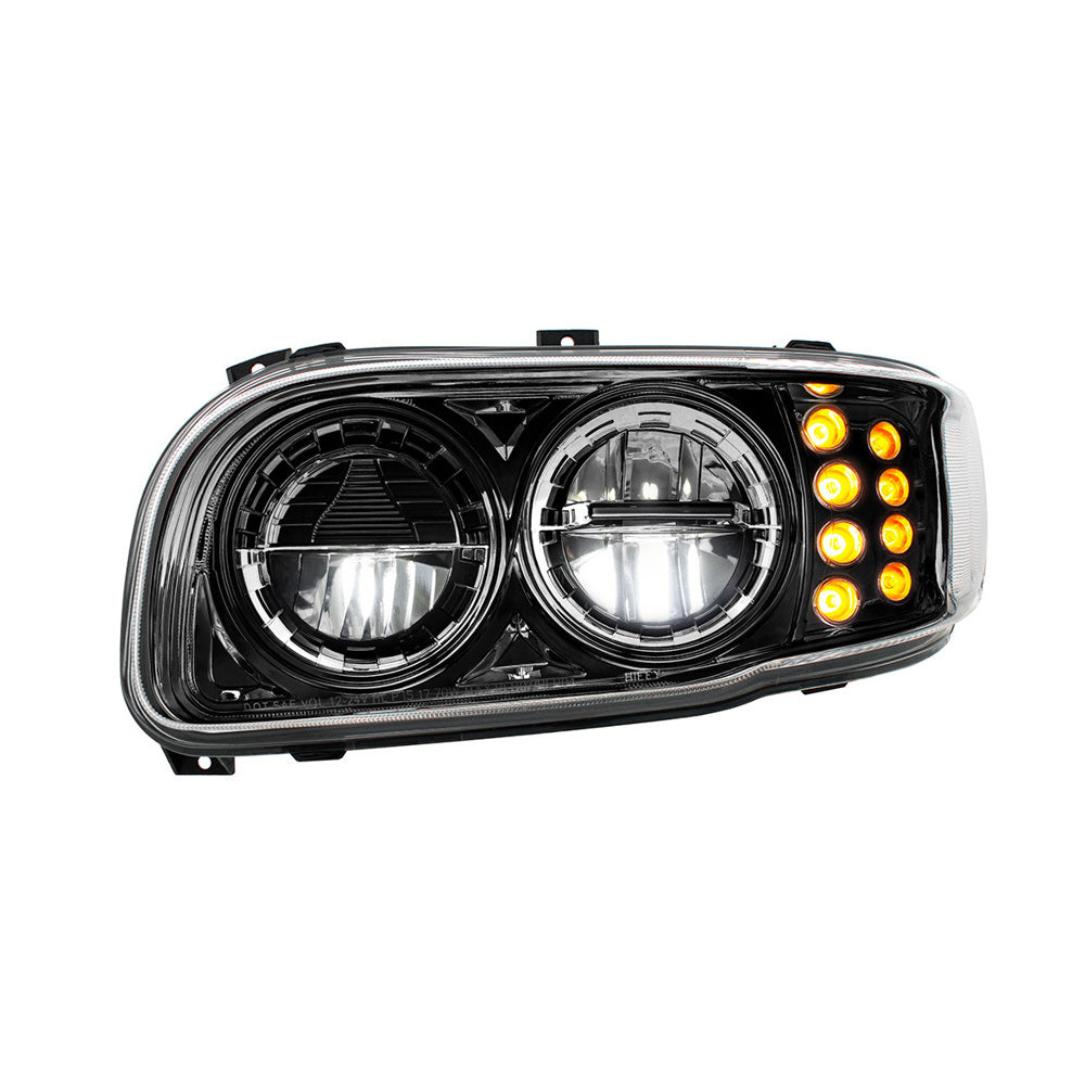 PB389, 388, 567 Black High Power w/ Turn, Position Light Headlight