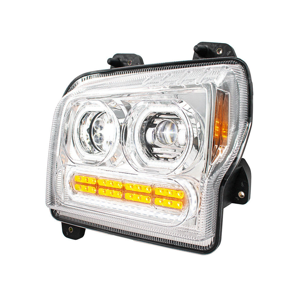 Kenworth W990 Chrome High Power LED Turn, LED Halo Light Headlight