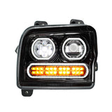 Kenworth W990 Black High Power LED Turn, LED Halo Light Headlight