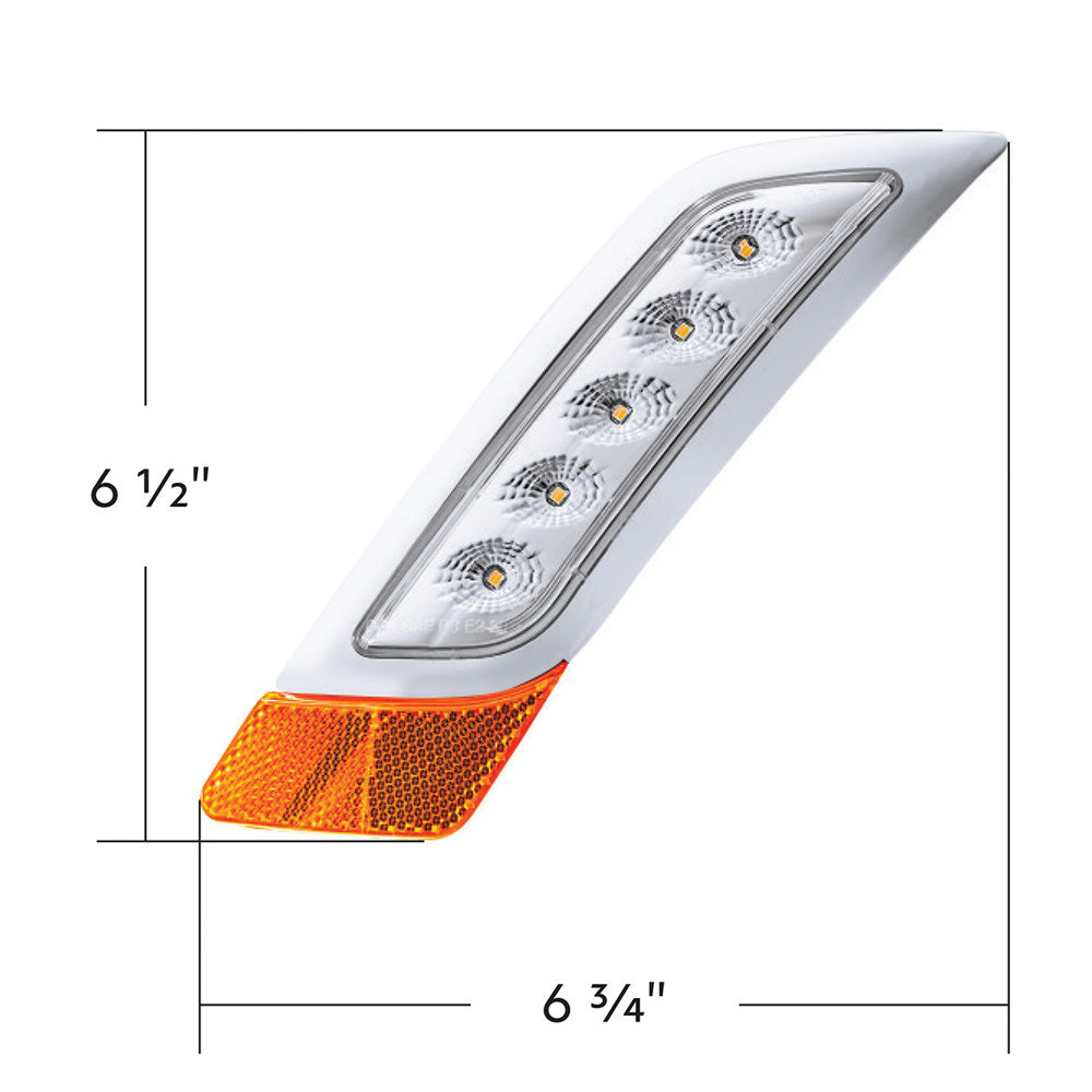 Double Fury Amber, White 5 LED Fender Turn Signal for PB 579, 587 "“ DS
