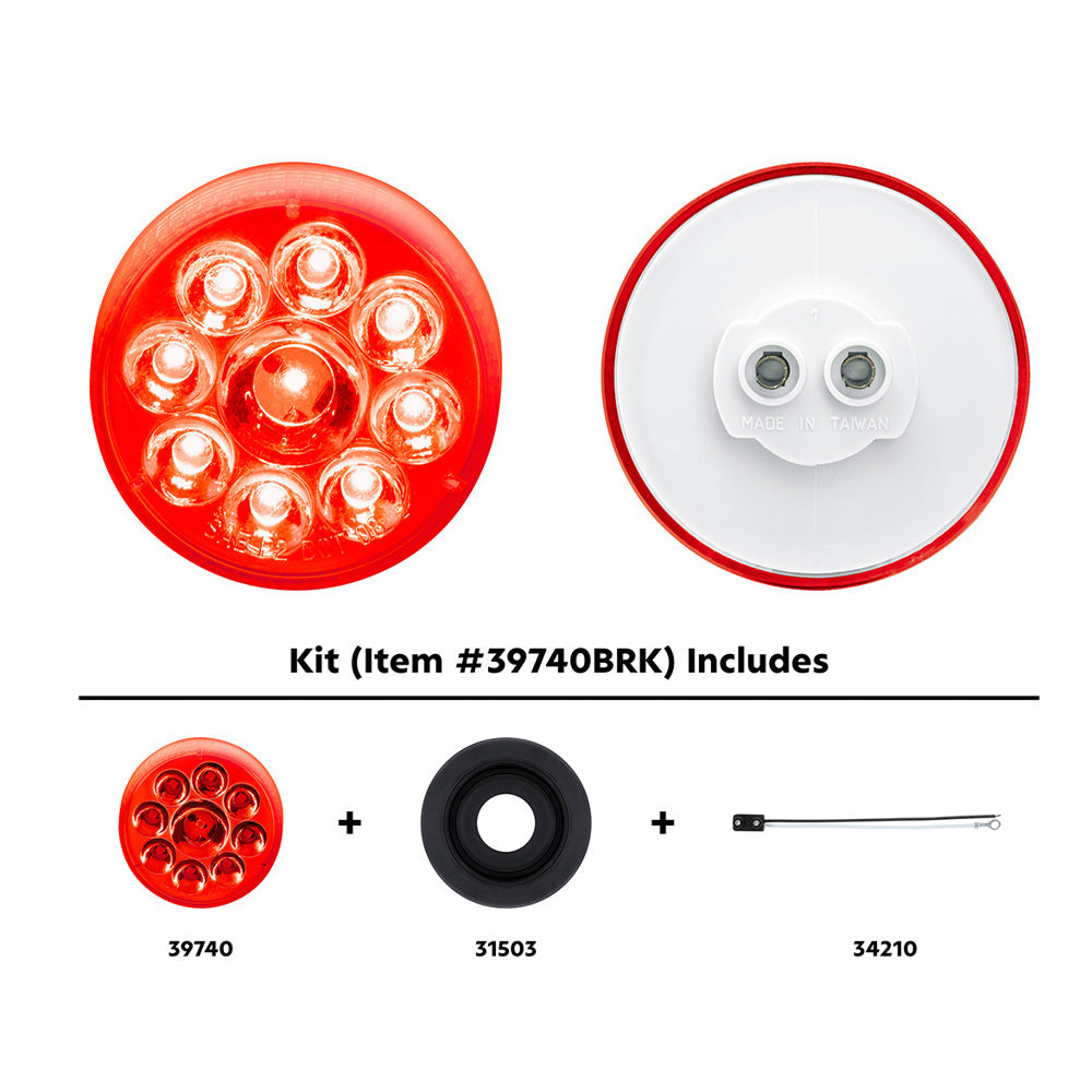 2-1/2" Round Reflector Marker and Clearance Light Kit - Red/Red