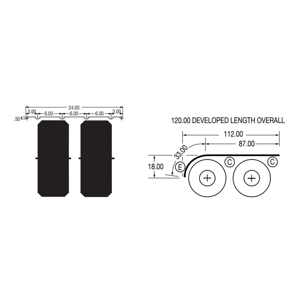 112"L SRC-22 Heavy-Duty Stainless Steel Rolled-Edge Half Fender