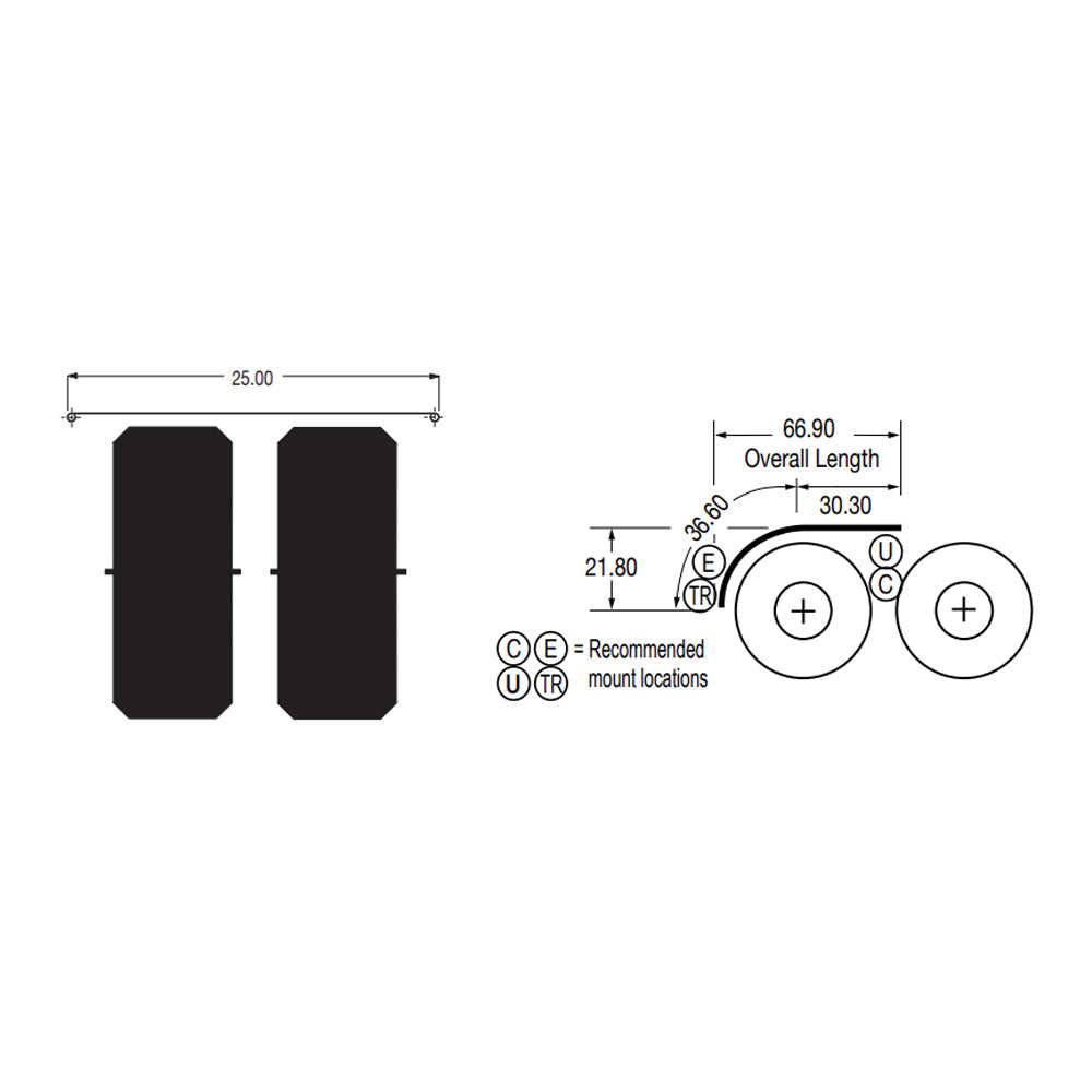 57" SRC 22 Stainless Steel Smooth Classic Half Fenders