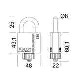Abloy Lock 8MM Weather Proof Pad Lock