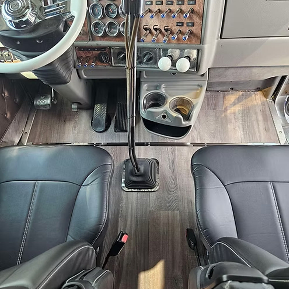 Kenworth T660, W900 1990-2005 Vinyl Plank Wood Flooring with Shifter Cutout