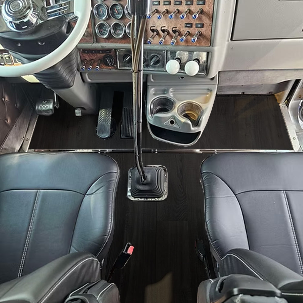 Kenworth T660, W900 1990-2005 Vinyl Plank Wood Flooring with Shifter Cutout