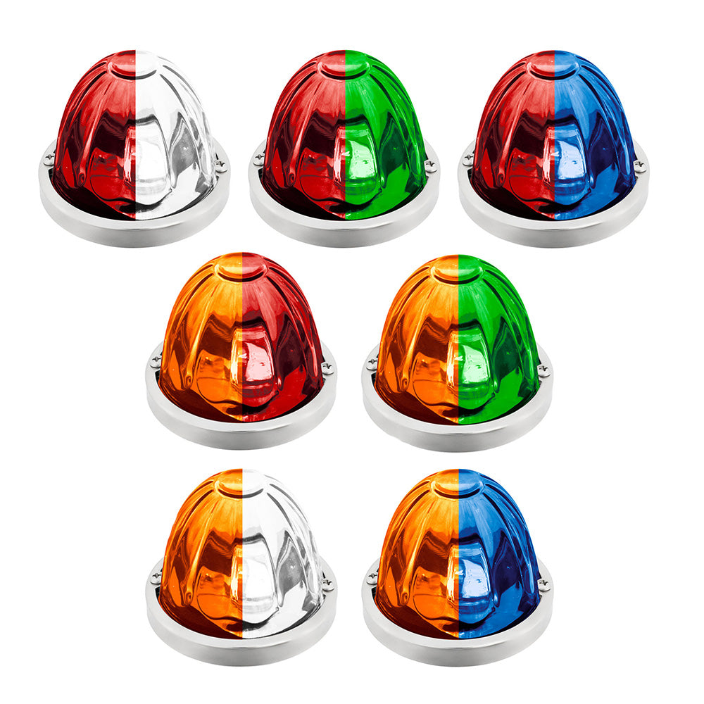 3-1/2" Double Fury 4 LED Clear Glass Watermelon Light