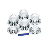Front and rear axle pointed cover kit, 33mm thread-on nut covers