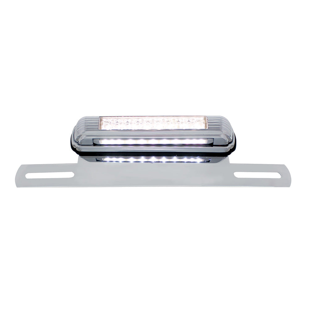 Chrome Die-Cast License Plate LED Light & Bracket with 3rd LED Light