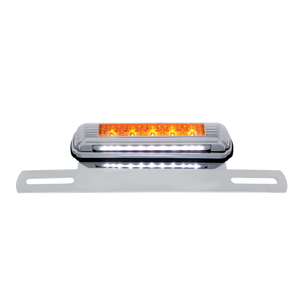 Chrome Die-Cast License Plate LED Light & Bracket with 3rd LED Light