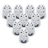 1/2" x 1" Chrome Skull Nut Cover, Push On - 10PK