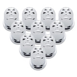 3/4" x 1-1/2" Chrome Skull Nut Cover, Push On - 10 PK